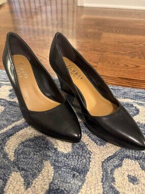 Franco Sarto Women’s 6M Black Frankie Leather Wedge Pump